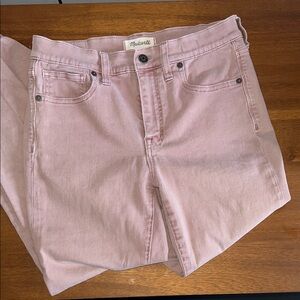 Madewell 9” High Riser Skinny Skinny Crop Jeans in Soft Pink
